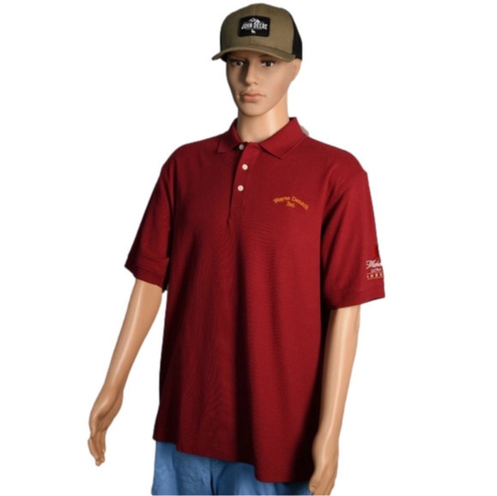 Chestnut Hill Performance Mens Polo Golf Red Embroidered Size L NWT